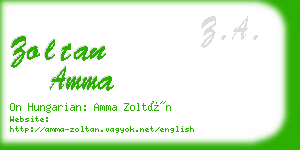 zoltan amma business card